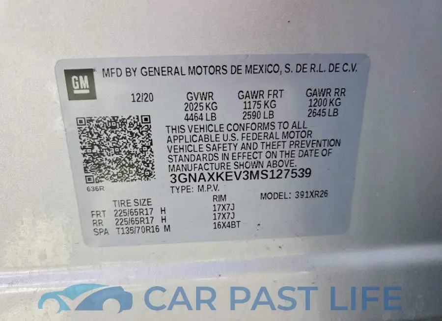3GNAXKEV3MS127539# 12