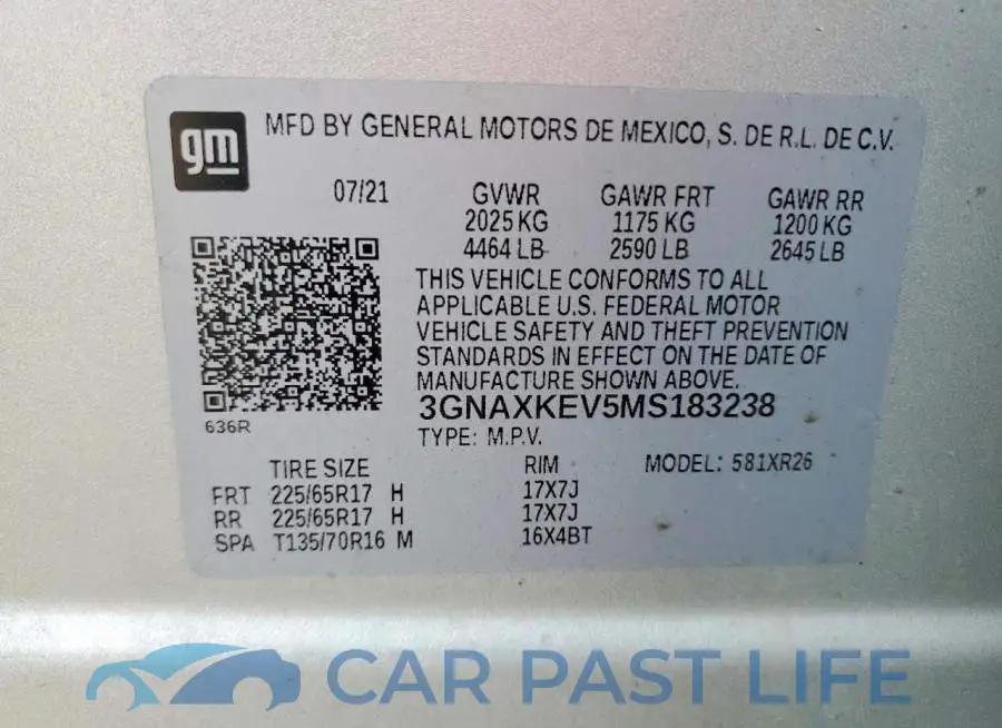 3GNAXKEV5MS183238# 14