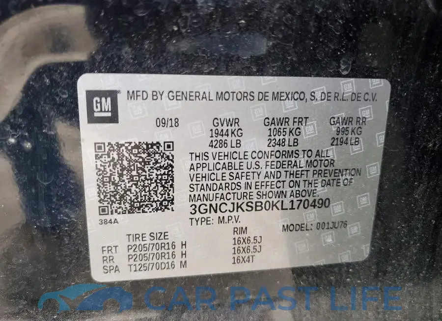 3GNCJKSB0KL170490# 13