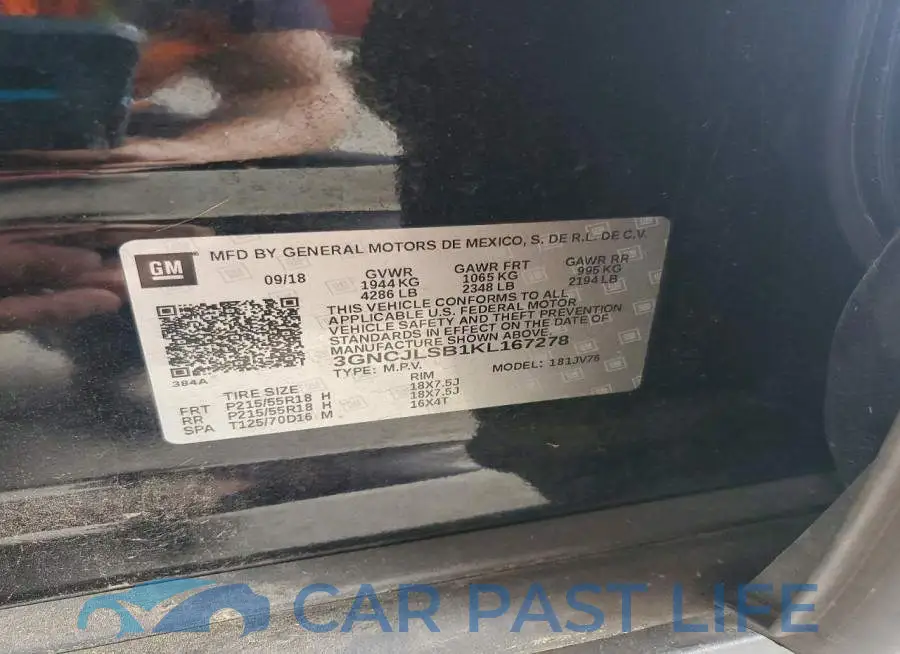 3GNCJLSB1KL167278# 12