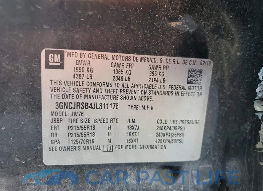 3GNCJRSB4JL311178# 13