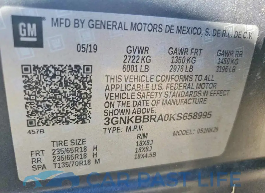 3GNKBBRA0KS658995# 13