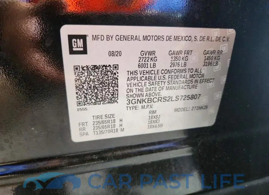 3GNKBCRS2LS725807# 13