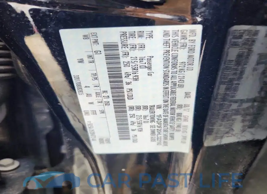 1FADP3F20HL322192# 12