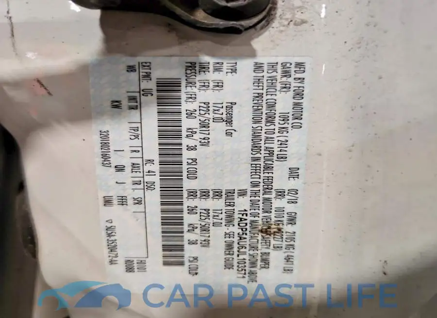 1FADP5AU6JL103571# 12