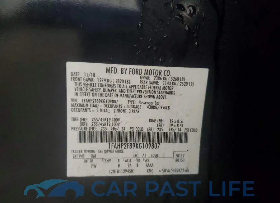 1FAHP2F89KG109807# 13