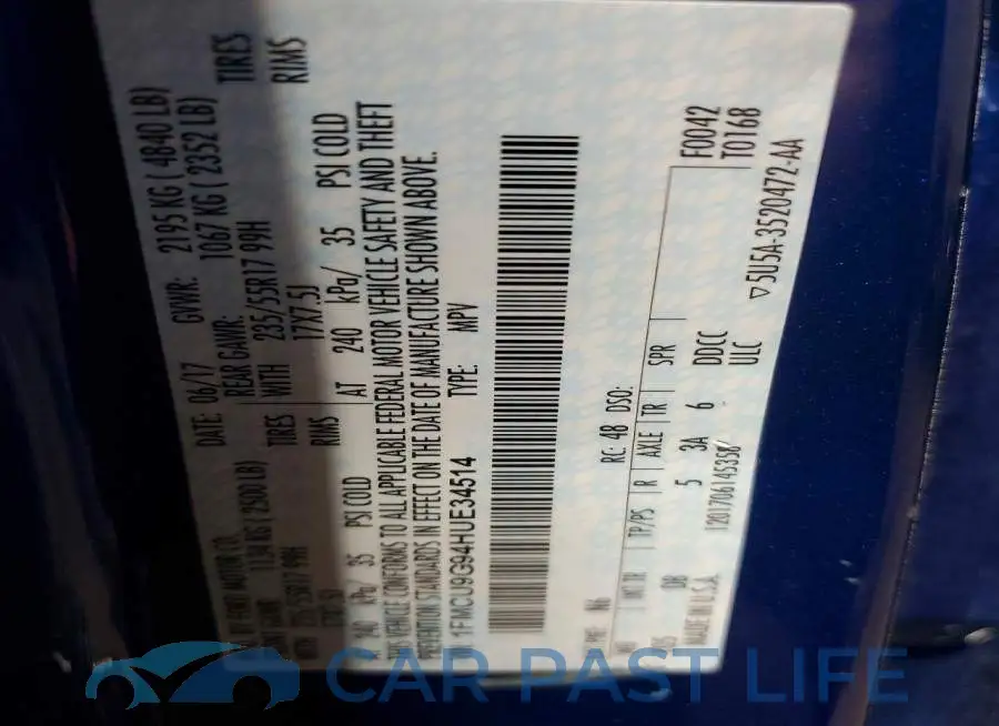 1FMCU9G94HUE34514# 14