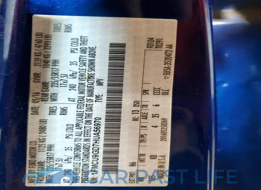1FMCU9GD7HUA56970# 12