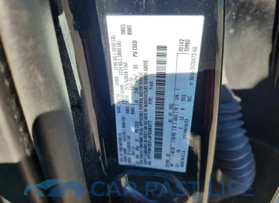 1FTFW1E51JFE08377# 12