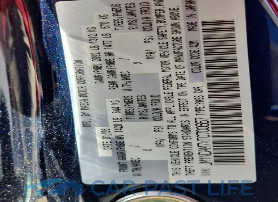 JM1NDAM7XT0700667# 12