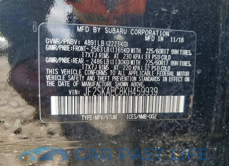 JF2SKAEC8KH459939# 13