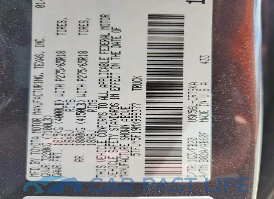 5TFUY5F19MX998377# 12