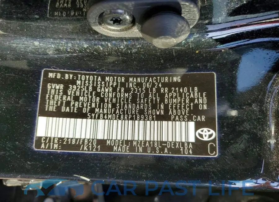 5YFB4MDE8RP189381# 12