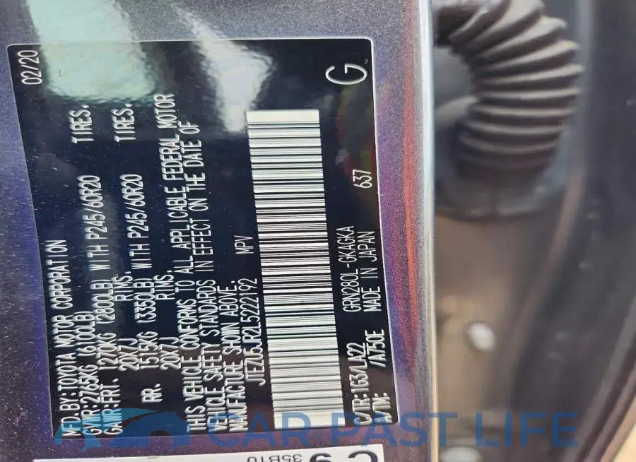 JTEZU5JR2L5222192# 14
