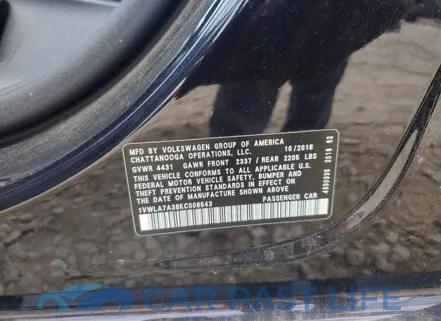 1VWLA7A38KC006543# 12