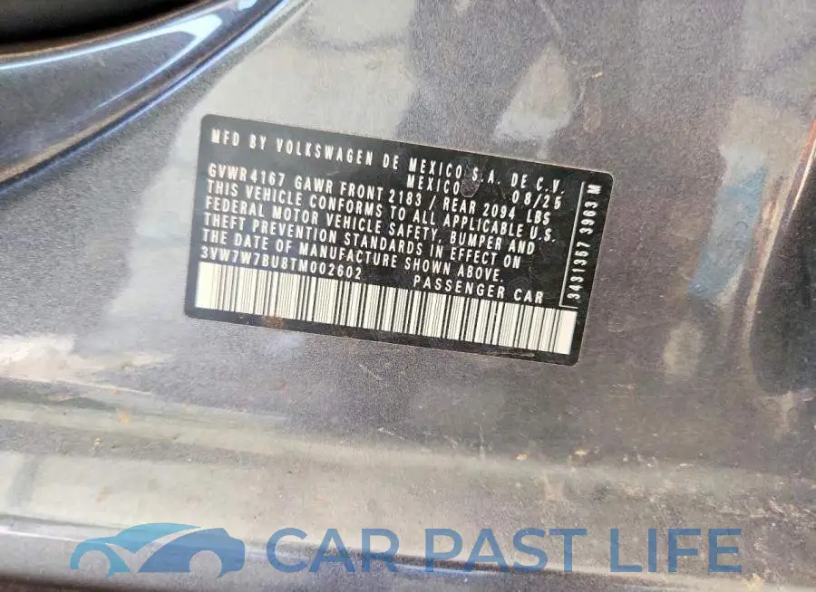 3VW7W7BU8TM002602# 12