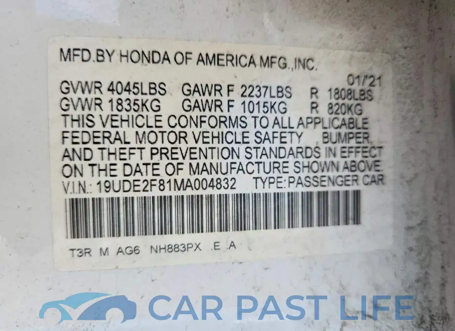 19UDE2F81MA004832# 13