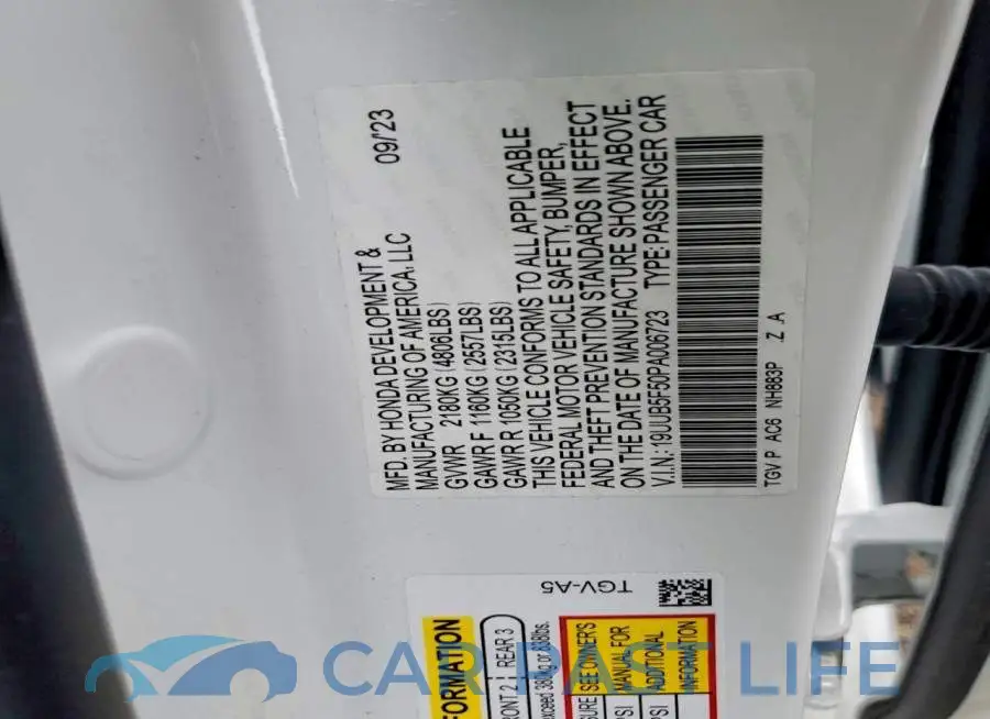 19UUB5F50PA006723# 12