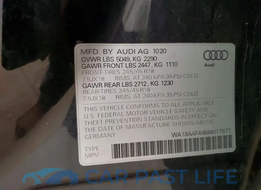 WA18AAF44MA017877# 14