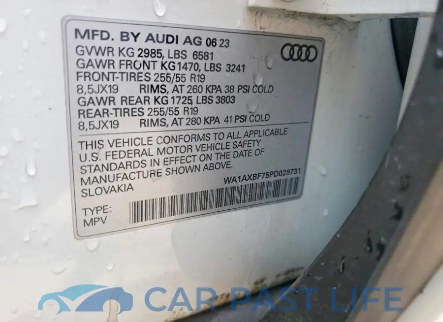 WA1AXBF75PD028731# 13