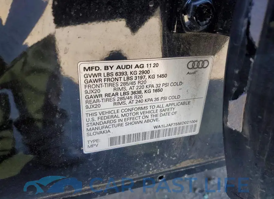 WA1LJAF75MD021004# 14