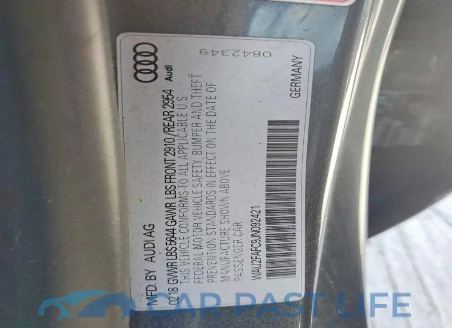 WAU2FAFC9JN092421# 12