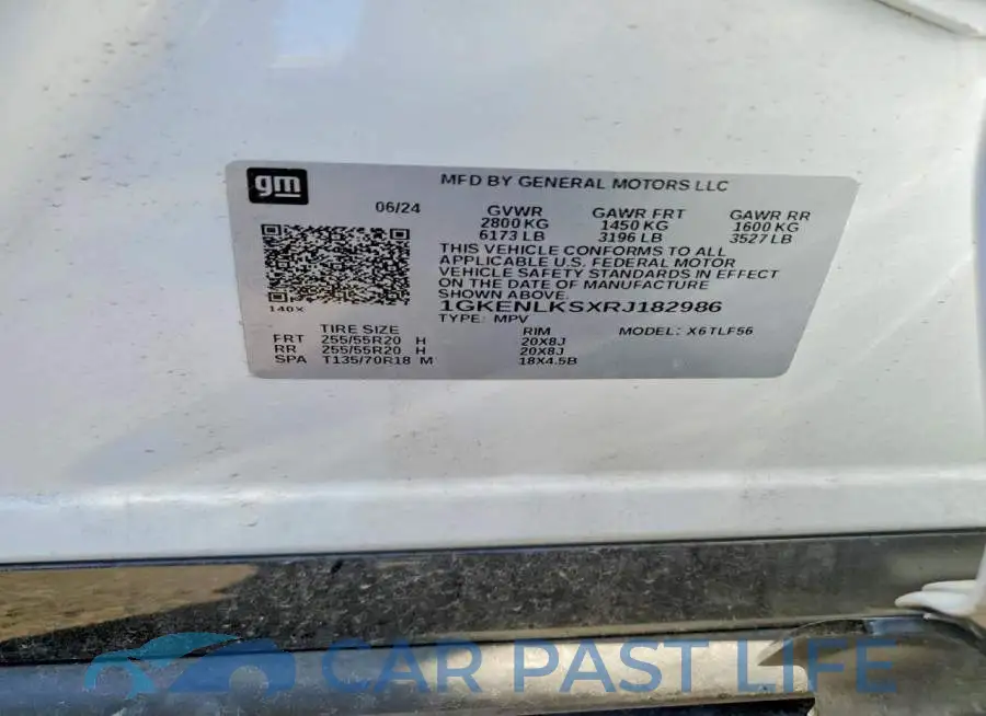1GKENLKSXRJ182986# 12