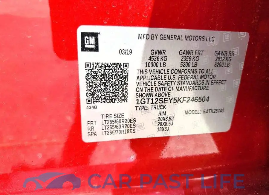 1GT12SEY5KF246504# 12