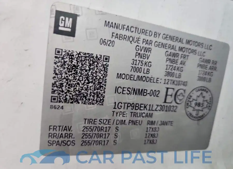 1GTP9BEK1LZ301032# 12