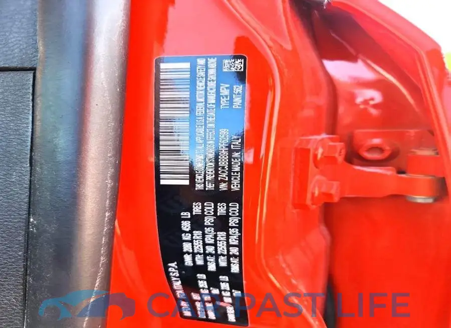 ZACCJBBB9HPF62599# 12