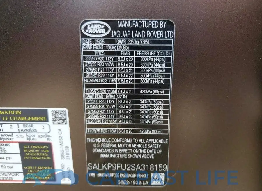 SALKP9FU2SA318159# 13