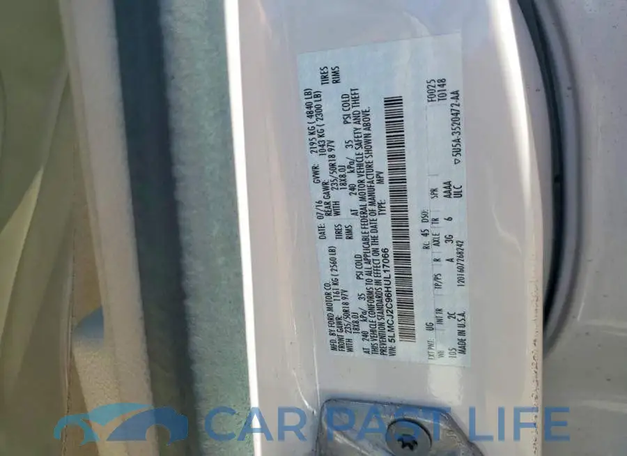 5LMCJ2C96HUL17066# 13