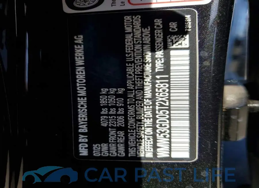 WMW53GD05T2X65811# 13