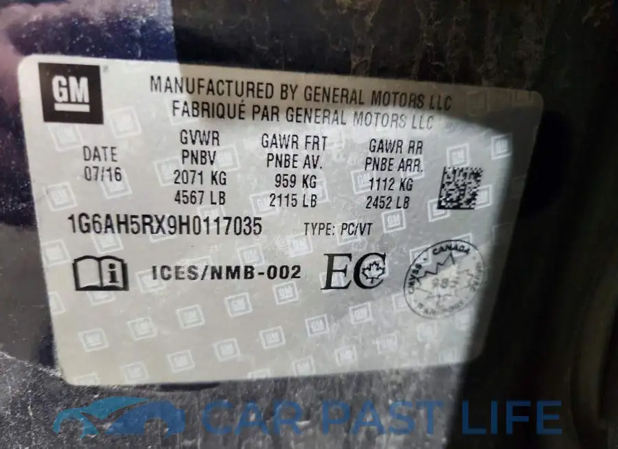1G6AH5RX9H0117035# 13