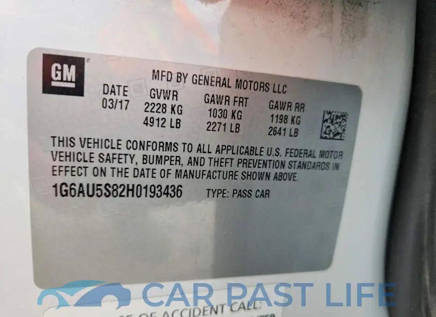1G6AU5S82H0193436# 12
