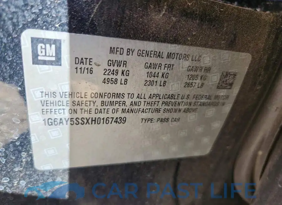 1G6AY5SSXH0167439# 12