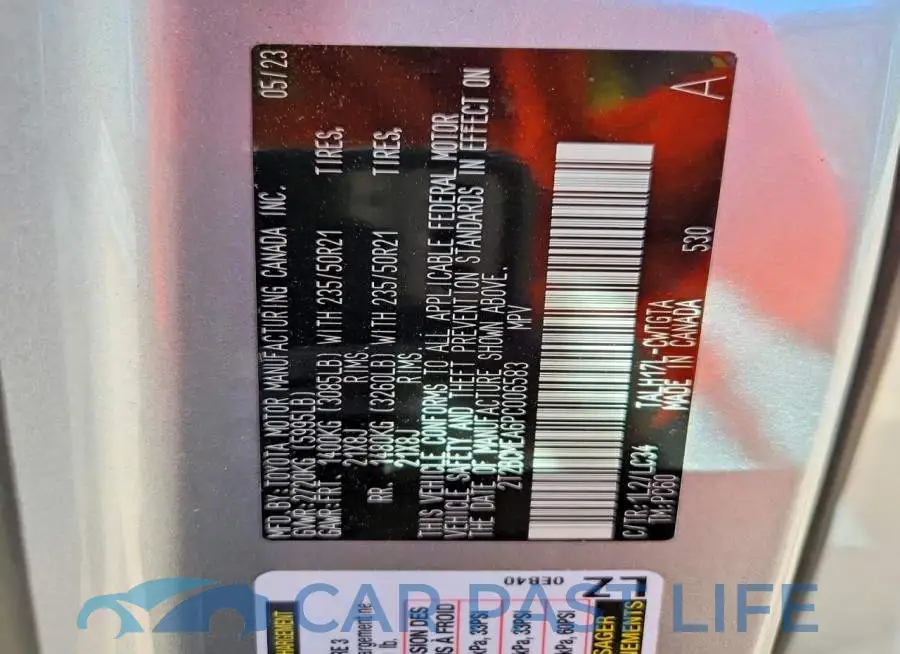 2T2BCMEA6PC006583# 13