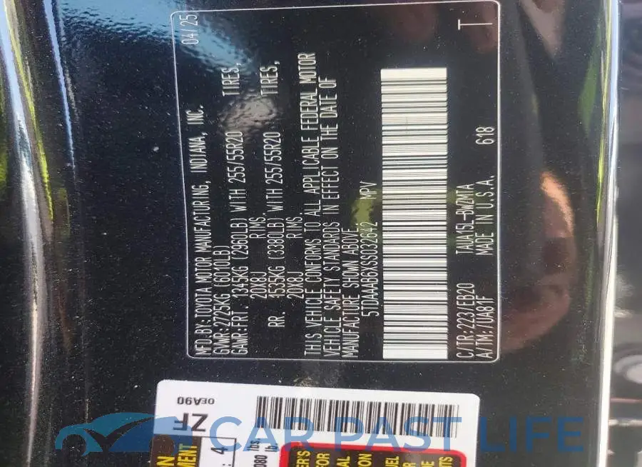 5TDAAAB6XSS032642# 13