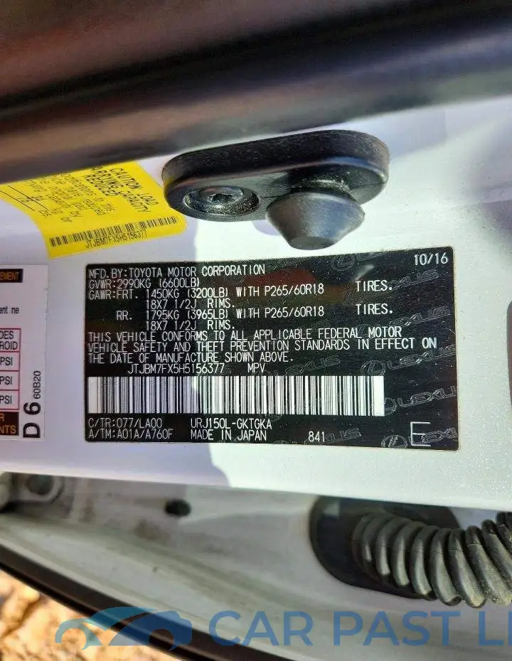 JTJBM7FX5H5156377# 14