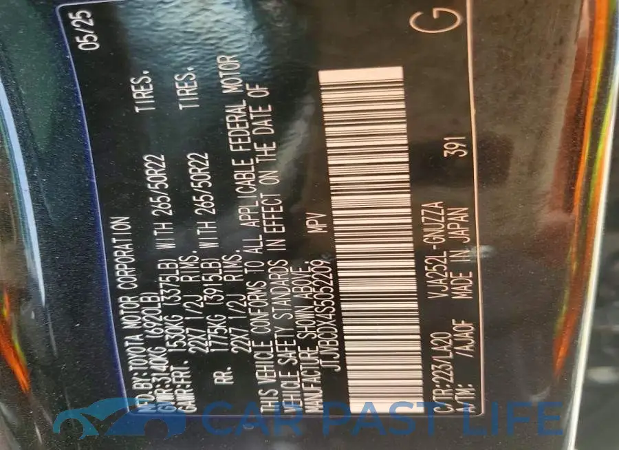 JTJVBCDX4S5052209# 13