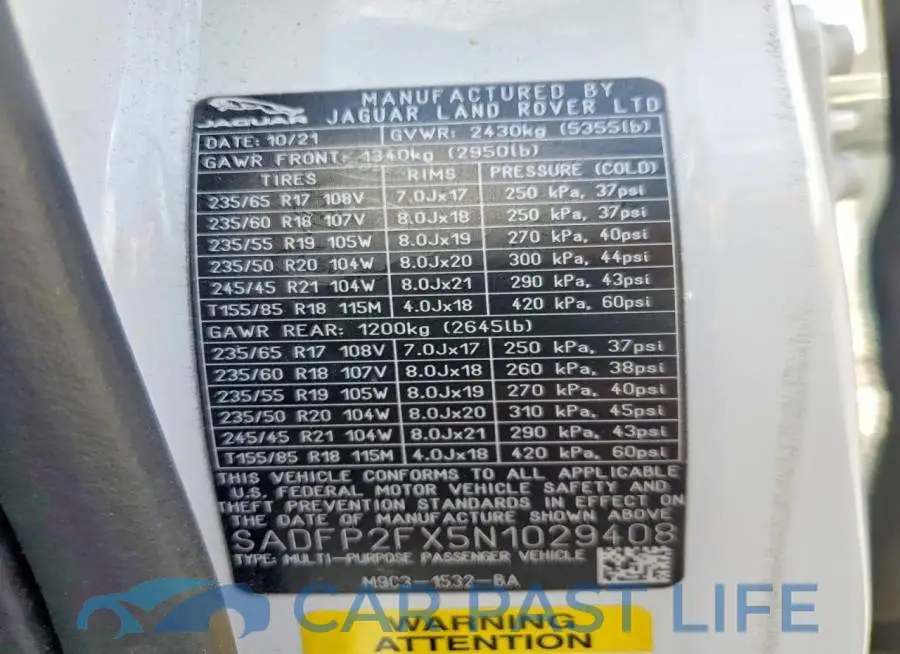 SADFP2FX5N1029408# 13
