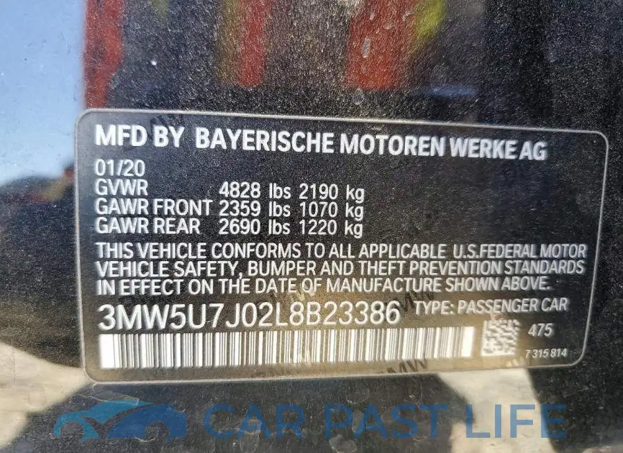 3MW5U7J02L8B23386# 12