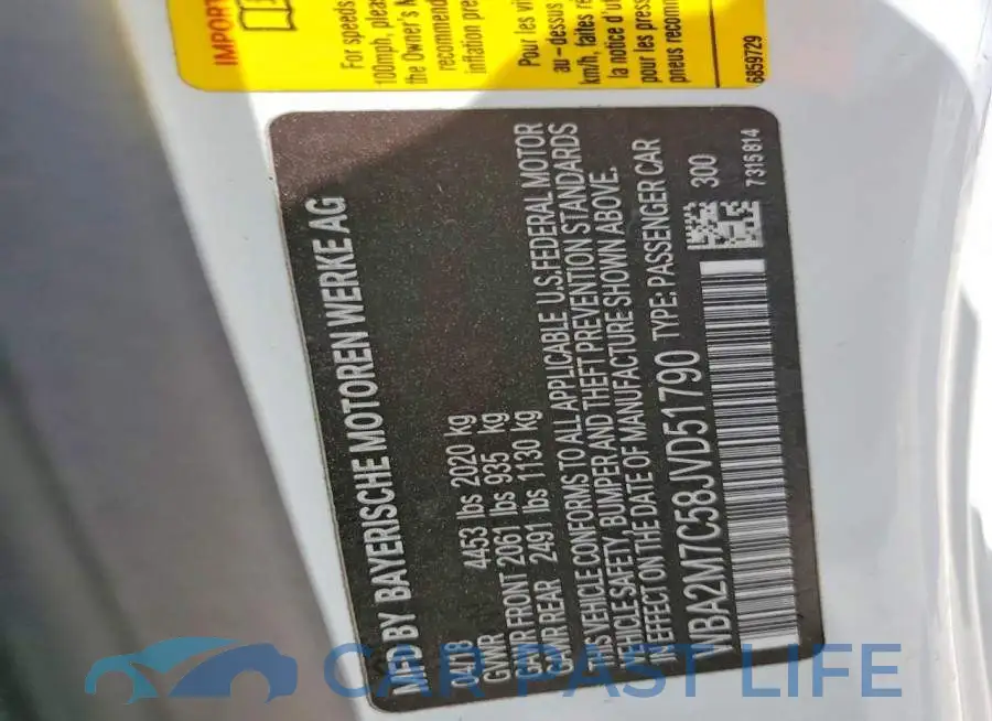 WBA2M7C58JVD51790# 12