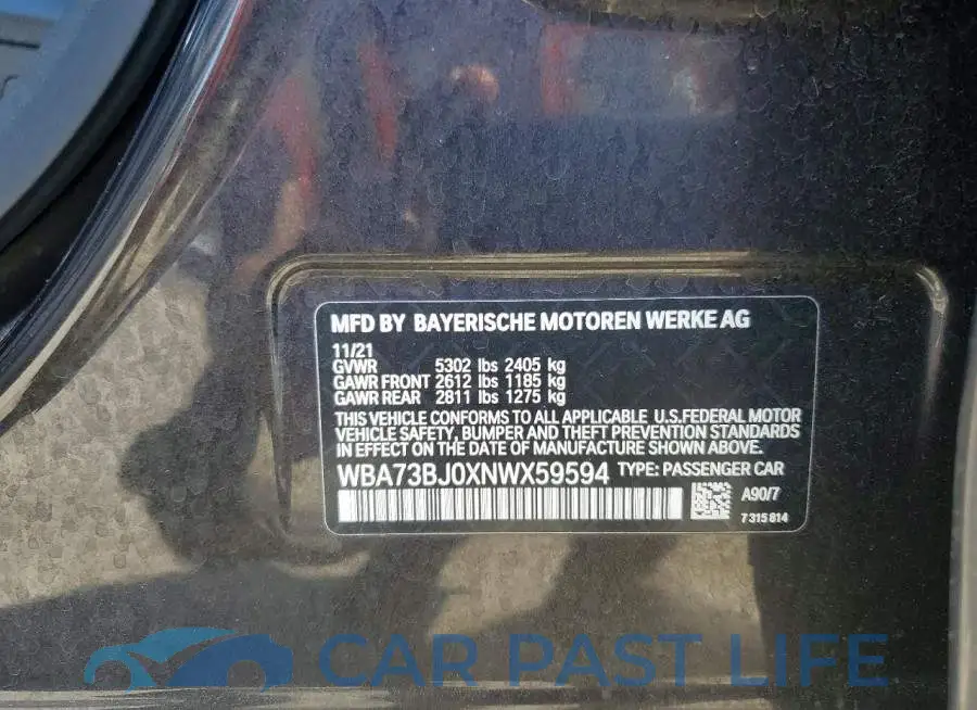 WBA73BJ0XNWX59594# 12