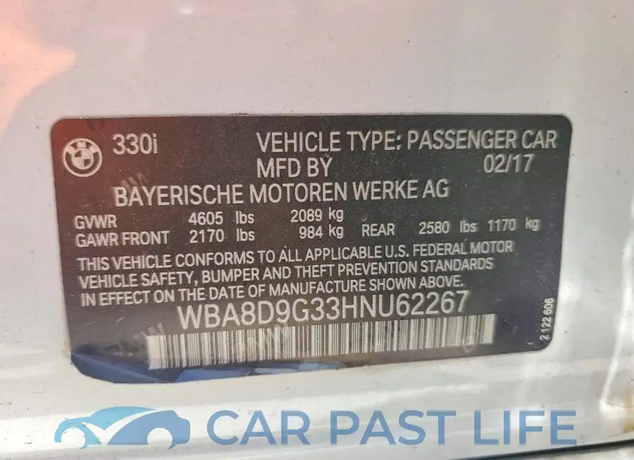WBA8D9G33HNU62267# 13