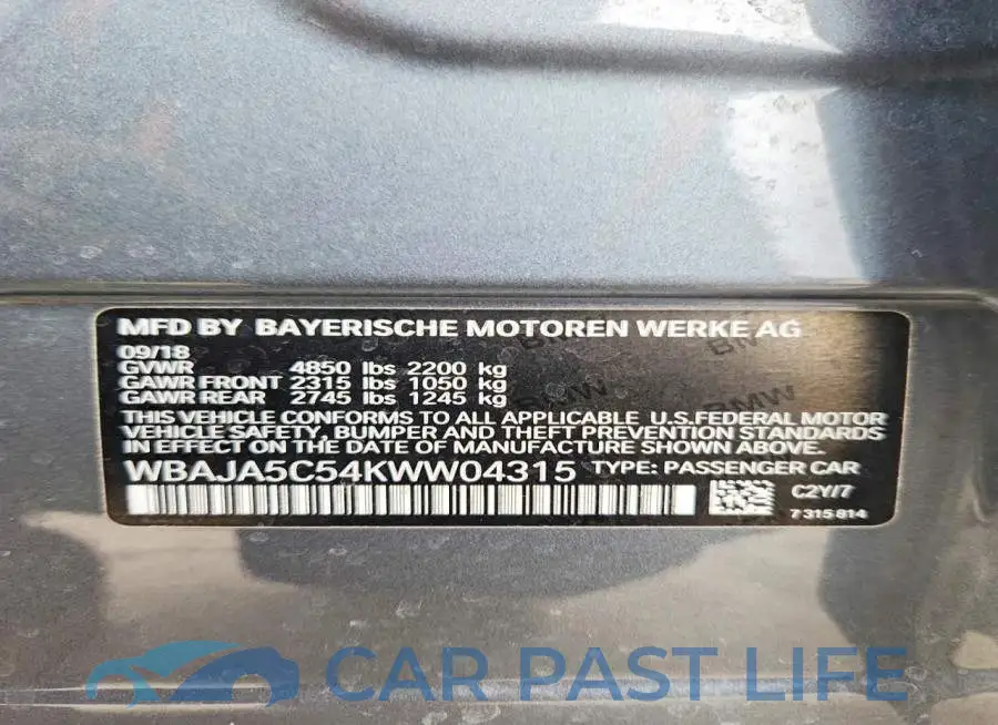 WBAJA5C54KWW04315# 12