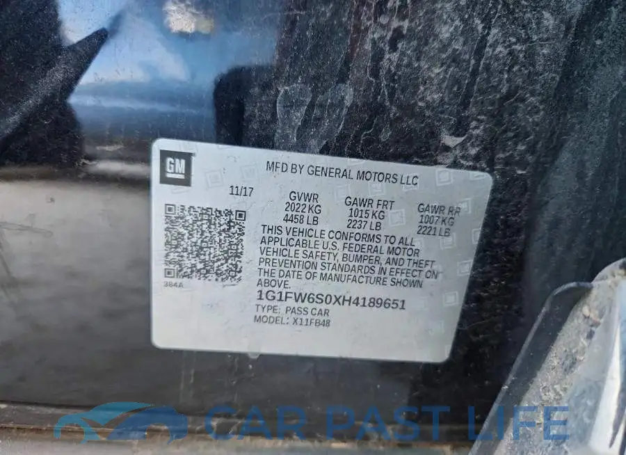 1G1FW6S0XH4189651# 13