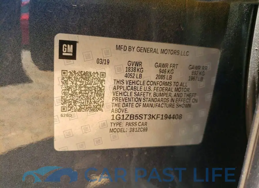 1G1ZB5ST3KF194408# 12