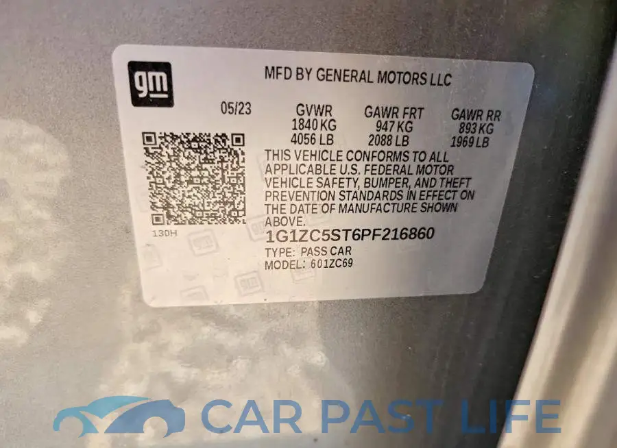 1G1ZC5ST6PF216860# 12