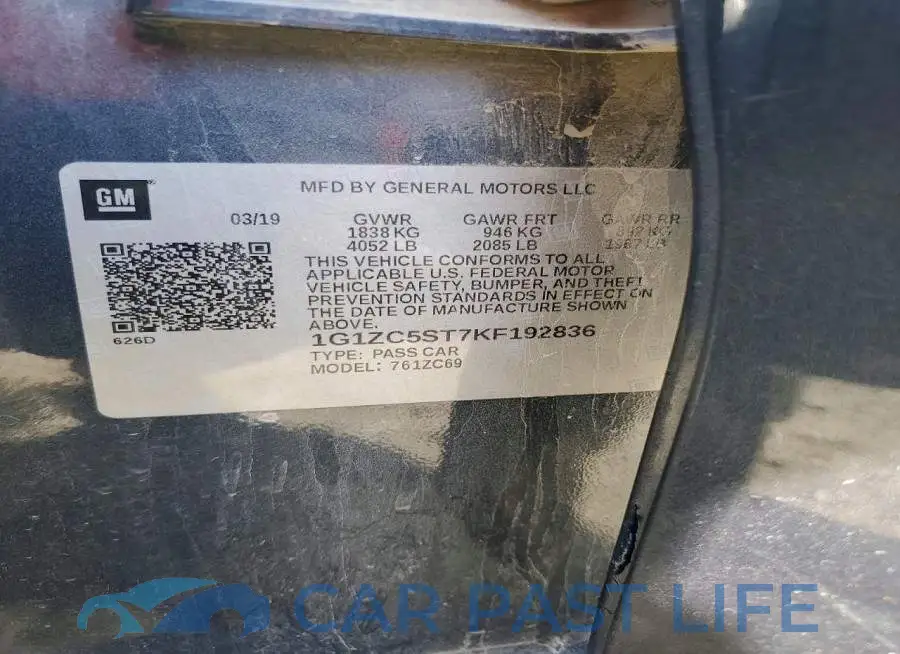 1G1ZC5ST7KF192836# 12